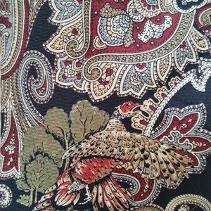 DUCKS UNLIMITED 100% SILK TIE MADE IN USA BLACK WITH PHEASANTS